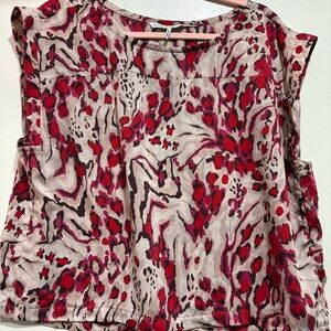 French Connection Stylish Red and Cream Women's Top
